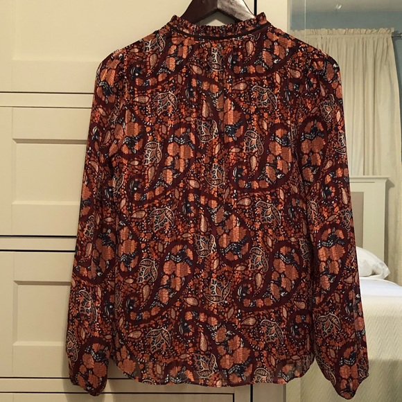 Lucky Brand Sheer Paisley Print Blouse - Picture 3 of 8